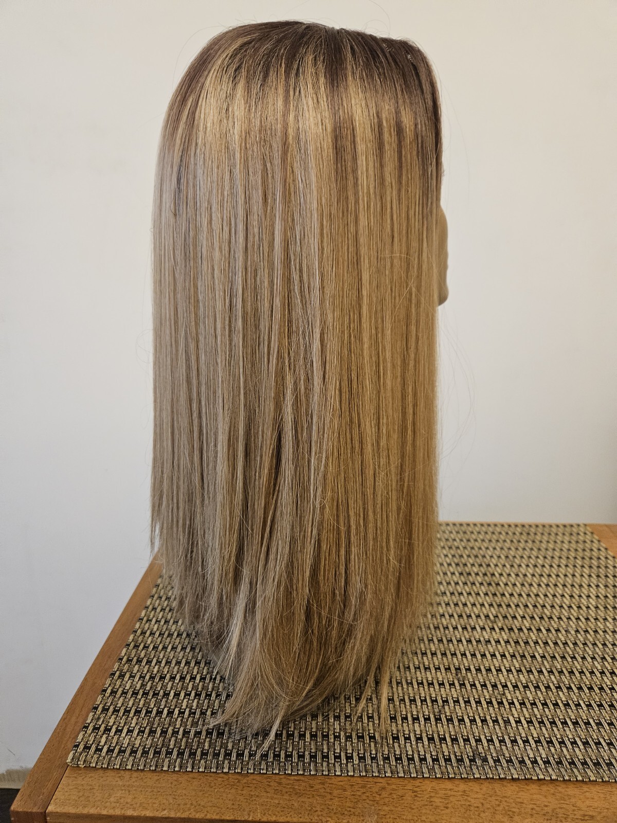 NEW Amazing Full Lace Front OMBRE Medium BLONDE WIG Straight Hair