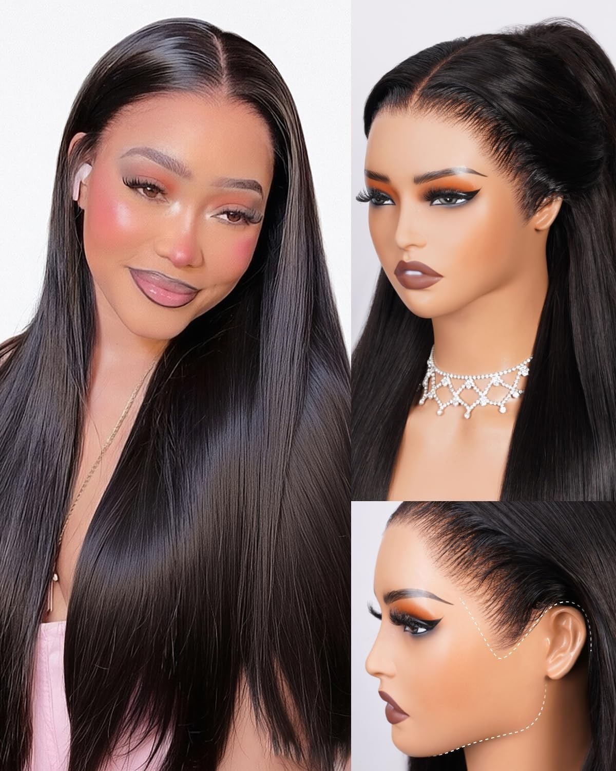 13×6 HD Lace Glueless Human Hair Wig 210% Density Pre-Plucked 20 Inch Straight