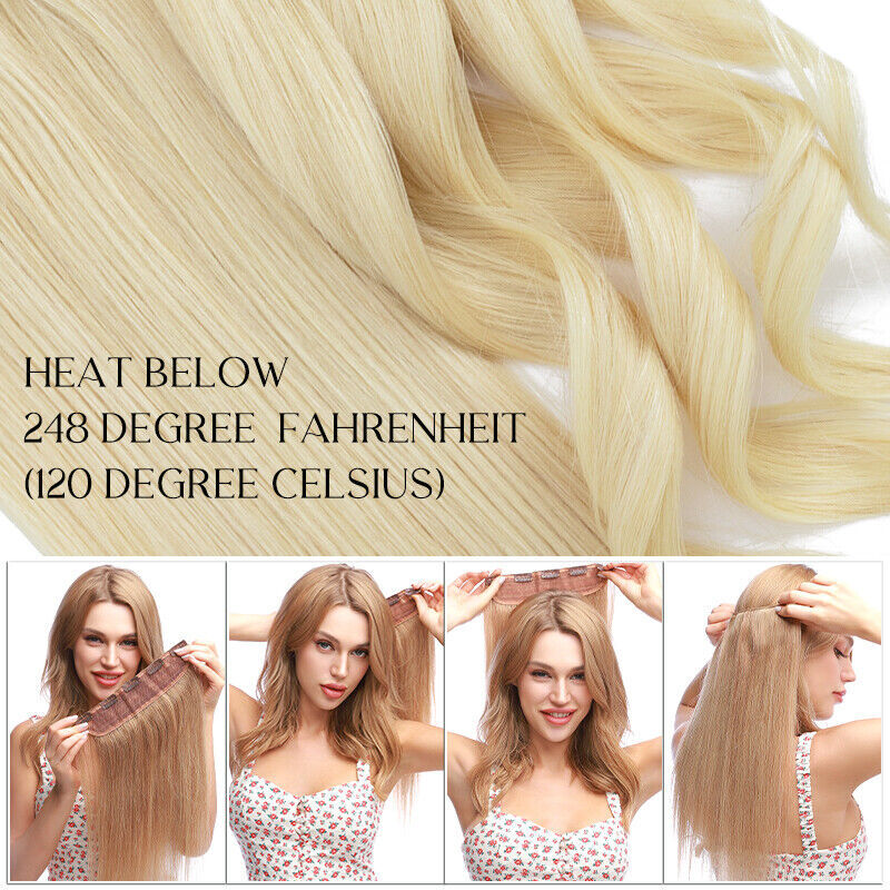 THICK One Piece Clip In 100% Remy Human Hair Extensions Remi 3/4 Full Head Ombre