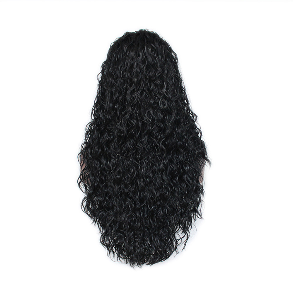 Black Long Loose Curly Synthetic Wig Lace Front Wig Synthetic Baby Hair 26 Inch