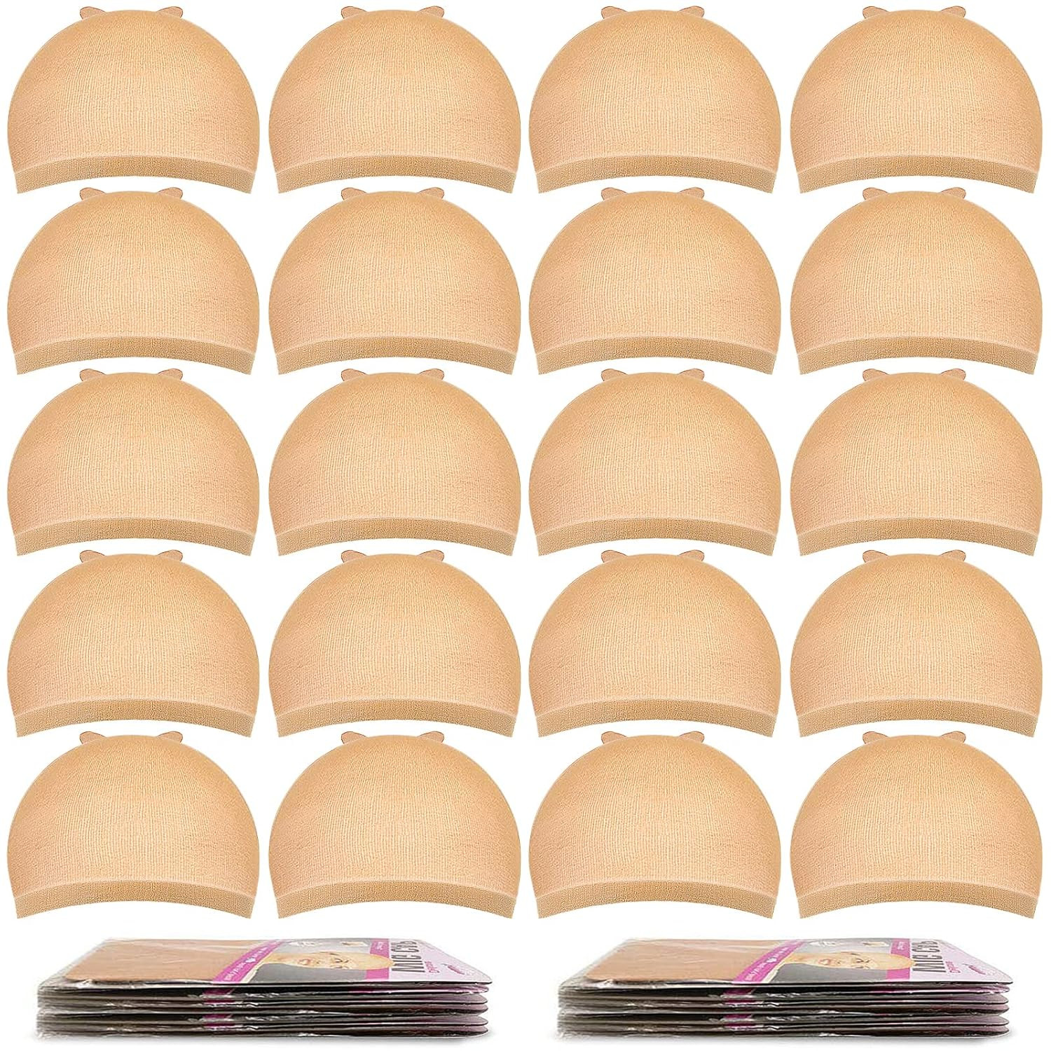 20 Pcs Black Stocking Wig Caps, Stretchy Nylon Wig Caps for Women Men