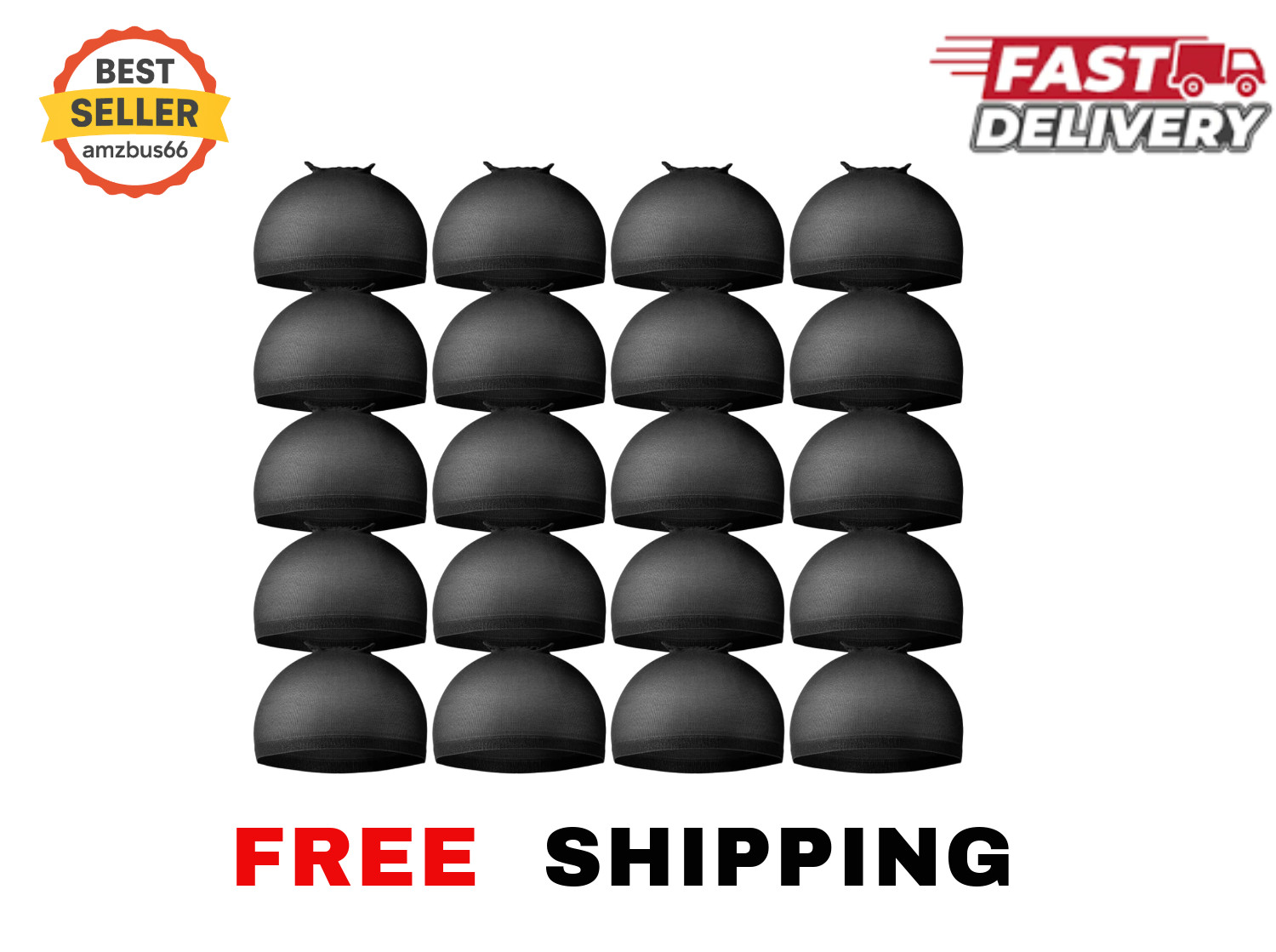 Teenitor Wig Cap,Black Cap 20 Pieces Caps, Black Stocking