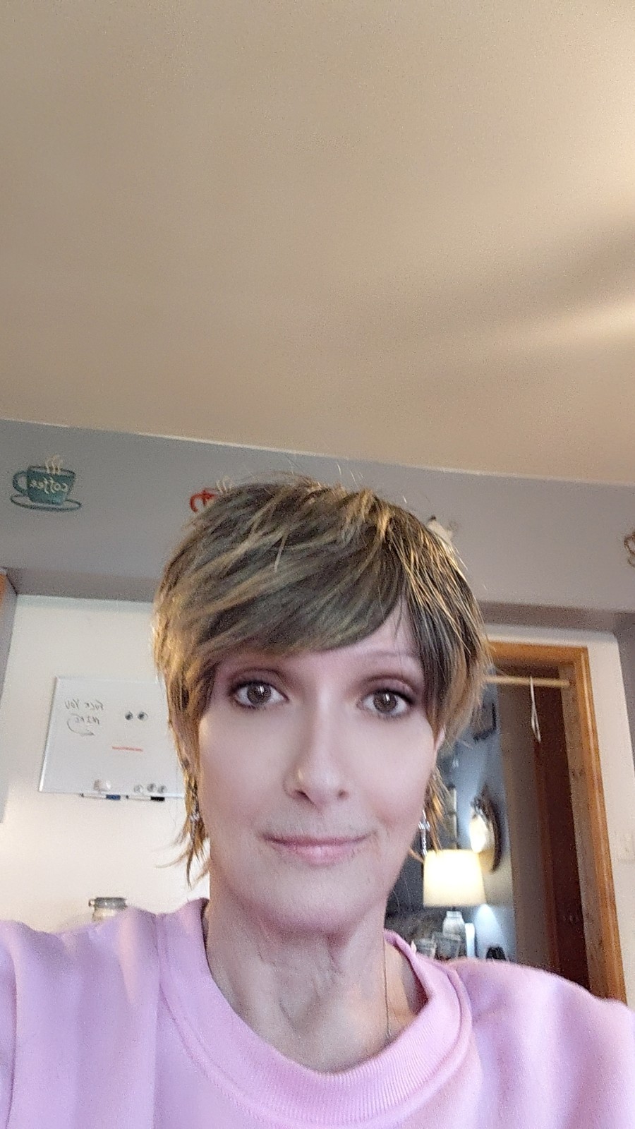 wig blond light brown mix pixie straight texture for women adult