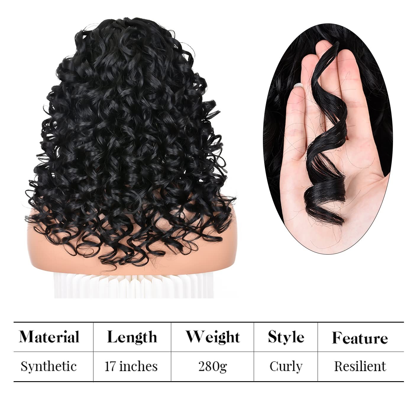 Black Curly Wigs for Black Women Long Curly Afro Wig with Bangs for Women Big…