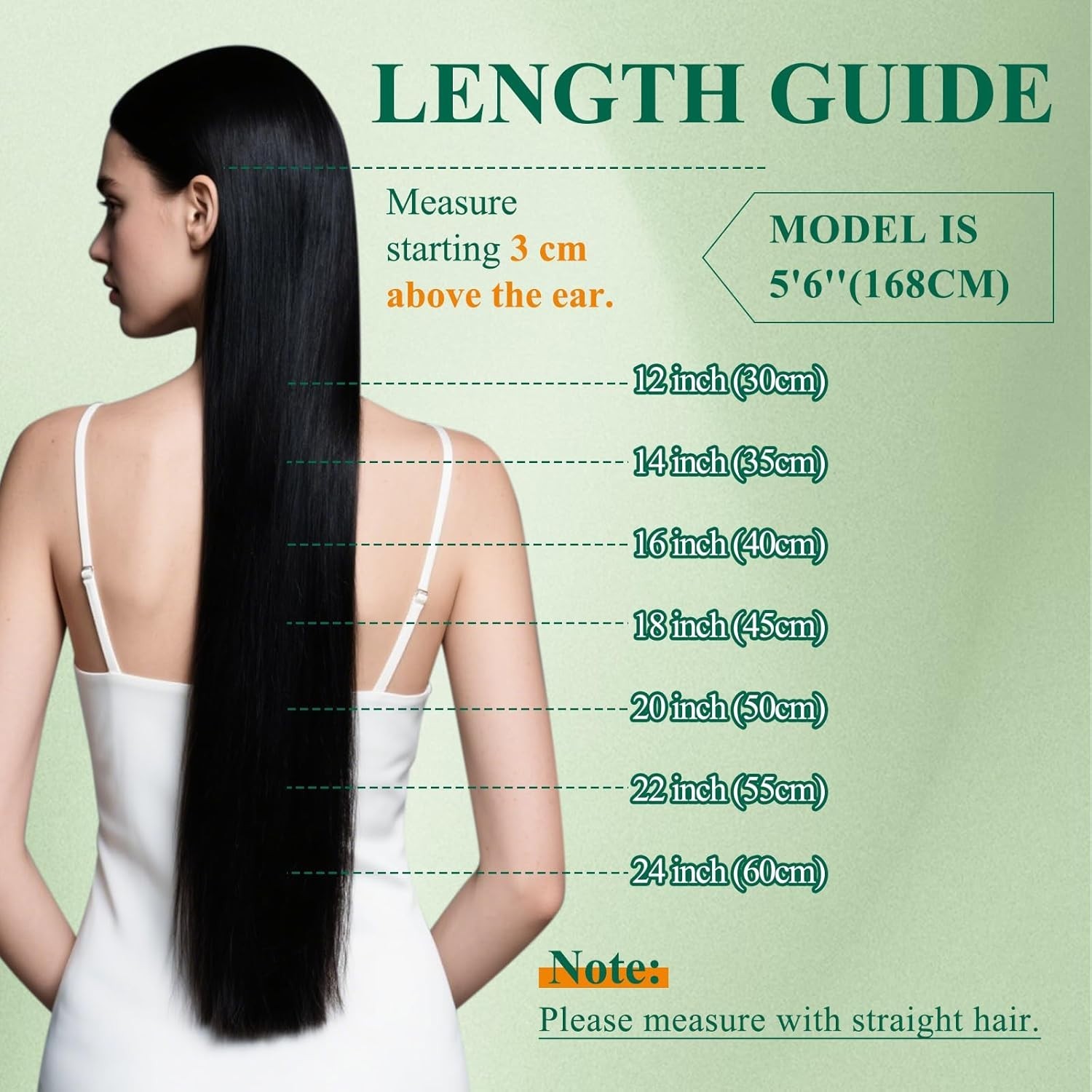 Easyouth CLIP-IN 14″ Ombre Black to Brown Human Hair Extensions CP 1B-6-27