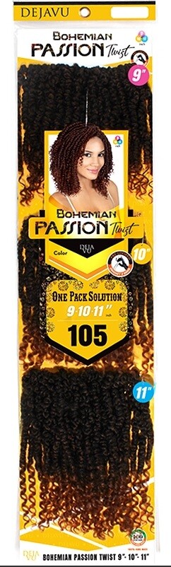 DEJAVU Synthetic Pre-Looped Crochet Braid Hair BOHEMIAN PASSION TWIST 9,10,11″