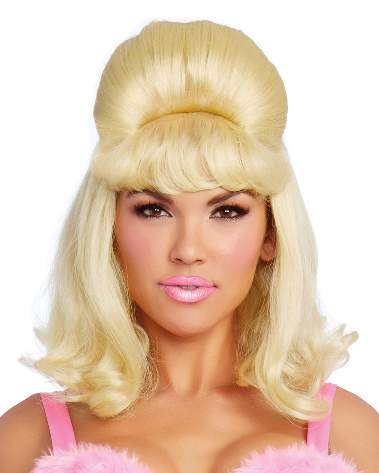 Adult Blonde Retro Wig 60s Bouffant Womens Halloween Costume Accessory