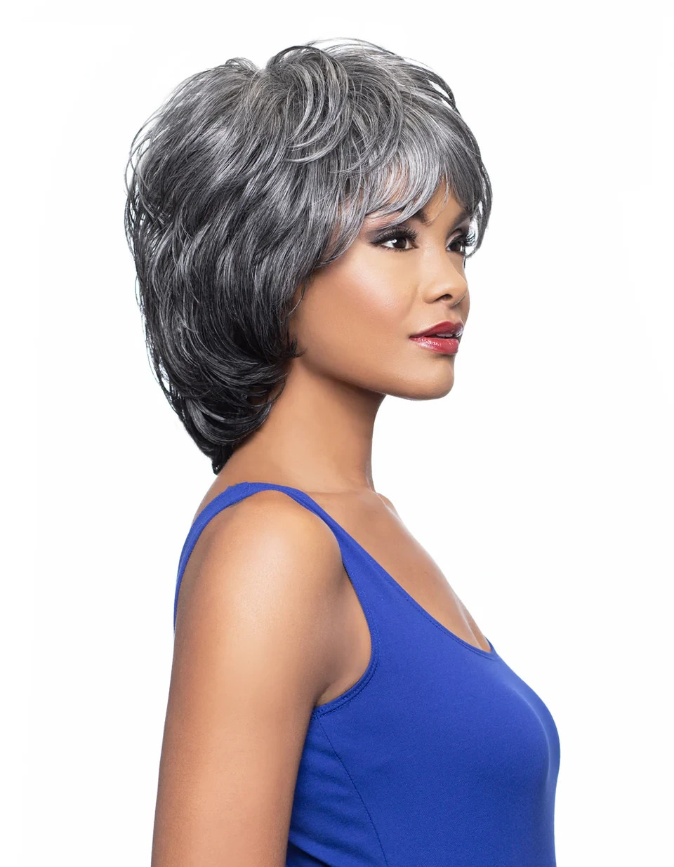 Foxy Silver KIMBERLY, Straight, Layered, Short, Synthetic Wig