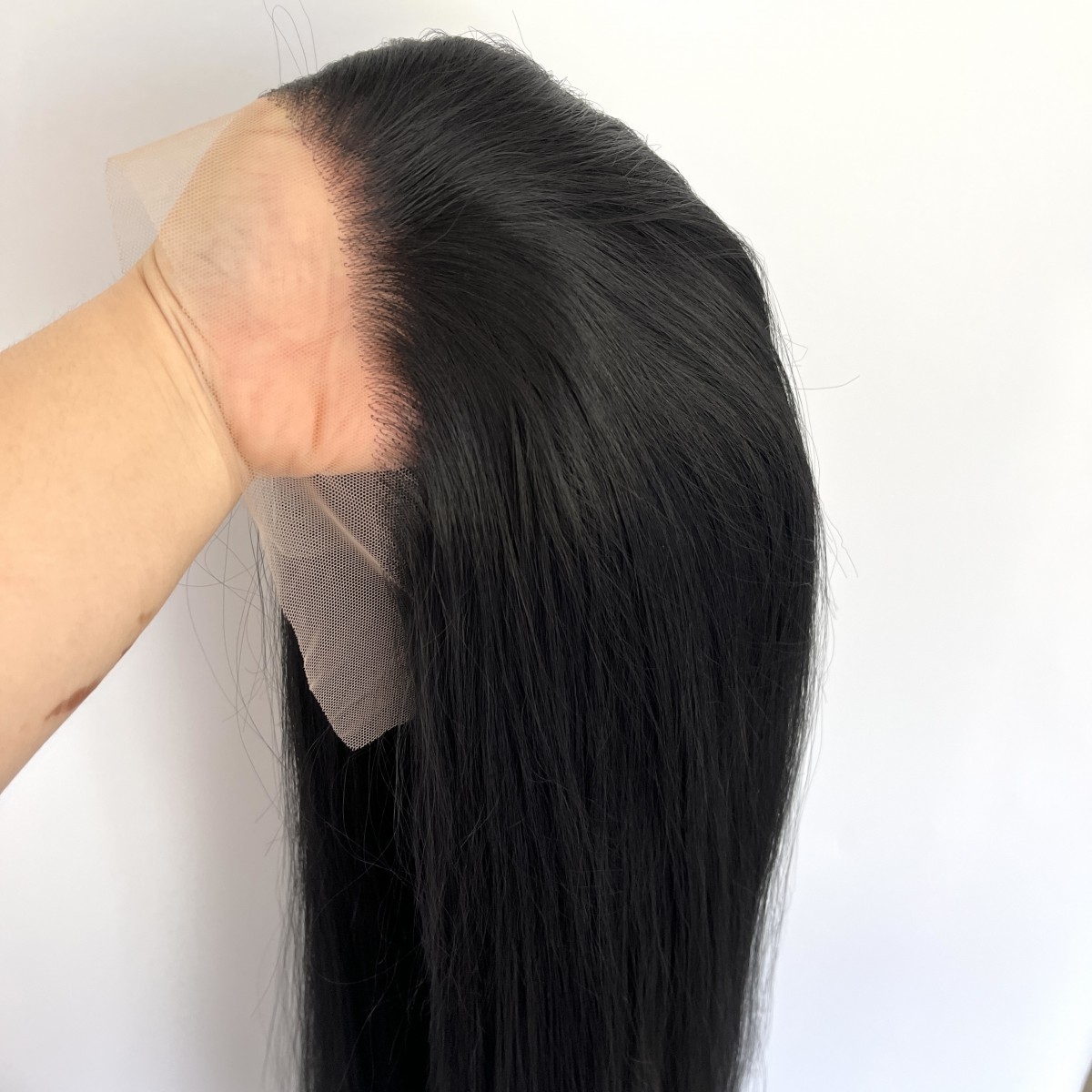 Long Straight Heat Resistant Synthetic Hair Lace Front Wigs Women Natural Black