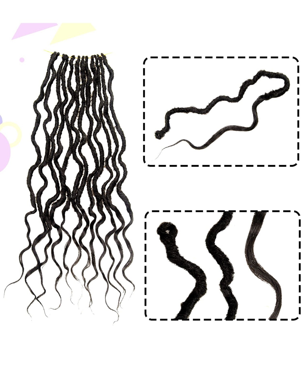 Hahoness Crochet hair 16 Inch 6 Packs Black