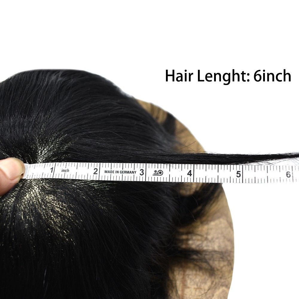 Fine Mono Mens Toupee Poly Skin Hairpiece Human Hair Systems for Men Hair Unit