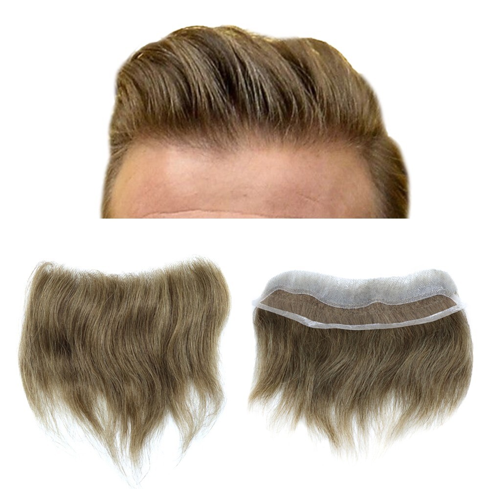 Lace Skin Mens Frontal Hairpiece Male Forehead Hair Line for Receding Hairline