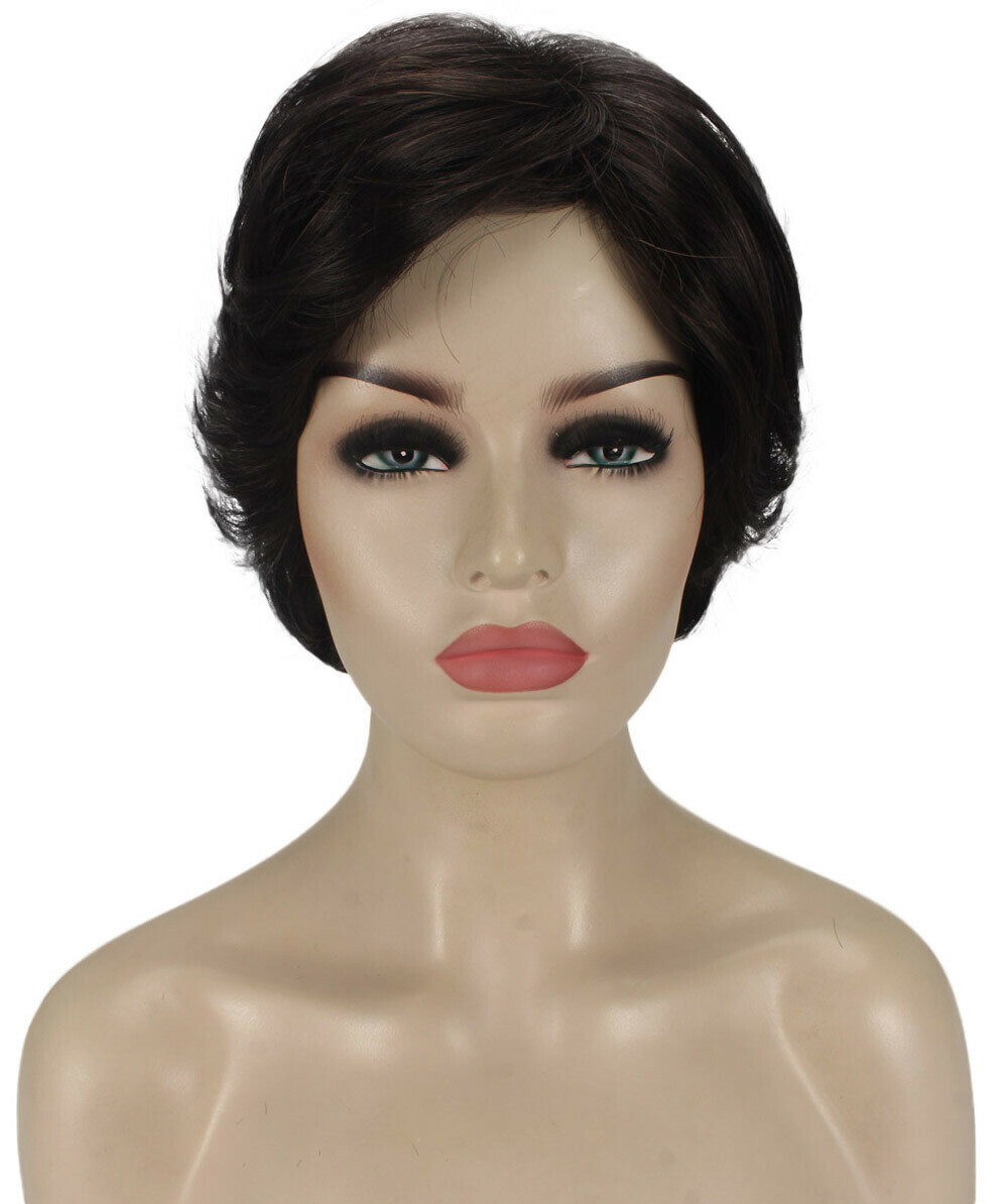 Lana – Straight Kanekalon Synthetic Fiber Full Wig, 3.25 – 6.5 in, Dark Brown
