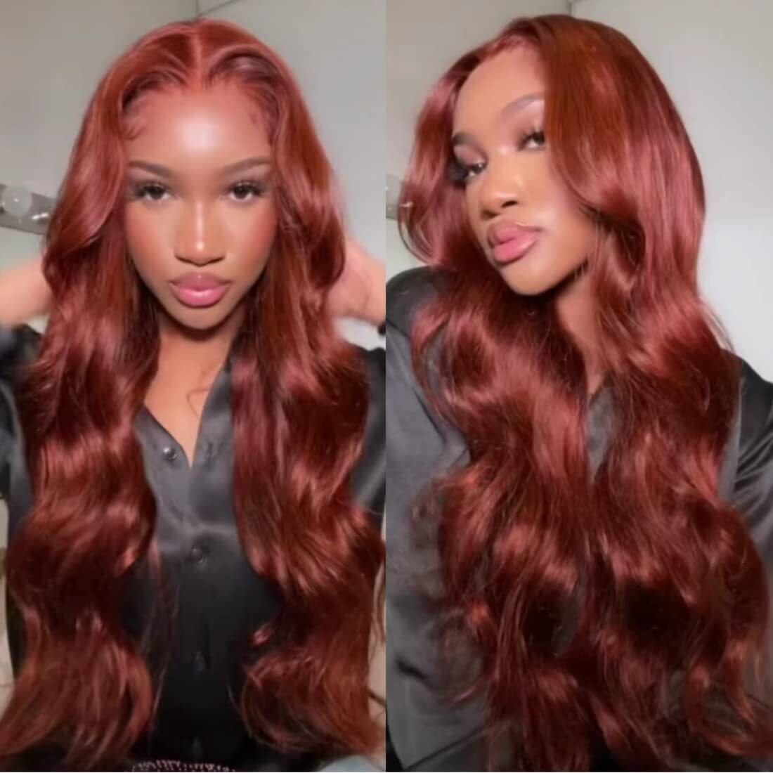 UNice Indian Reddish Brown Body Wave 3 Bundles Human Hair Extensions Weaves Weft