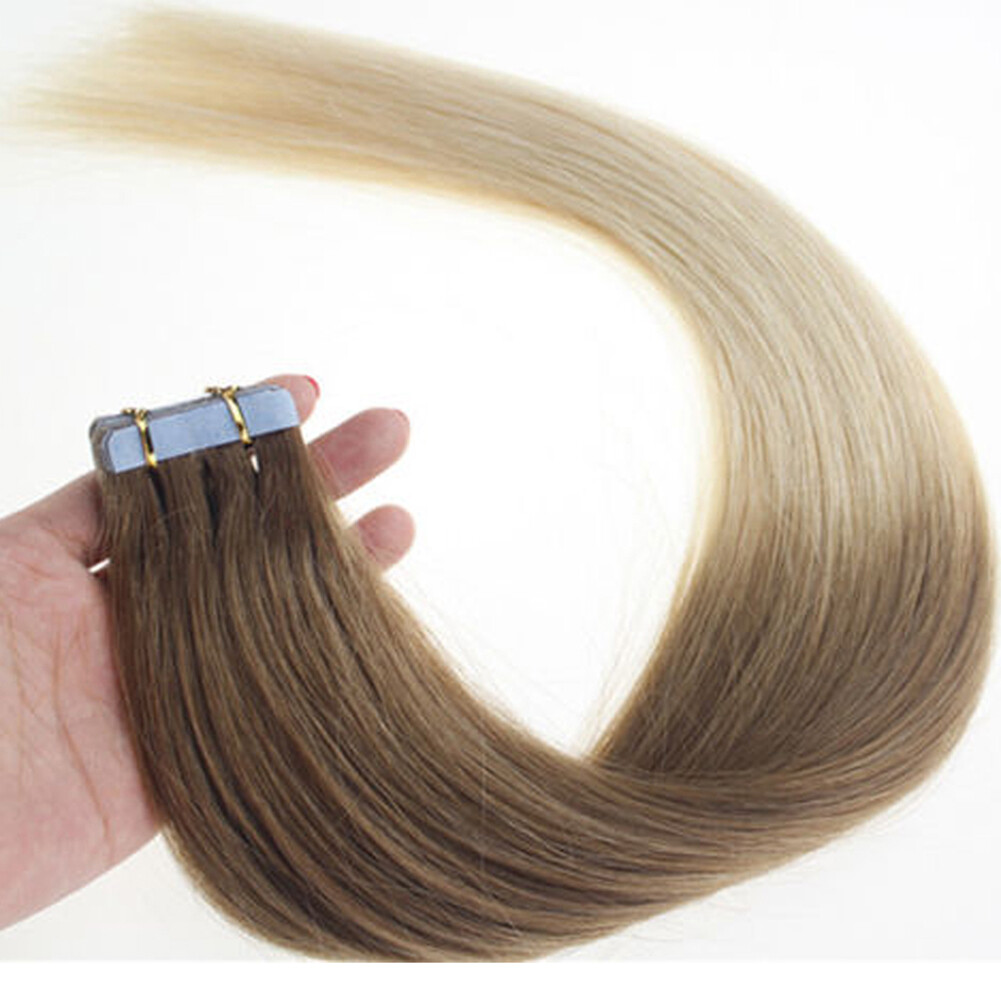 Invisible Tape In Hair Extensions 100% Real Human Hair Highlight Fashion Hair