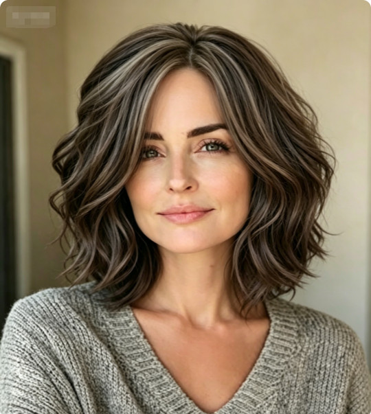 Dark Ash Brown Silver Grey Balayage Highlight Bob Wig Human Hair Lace Front Wigs