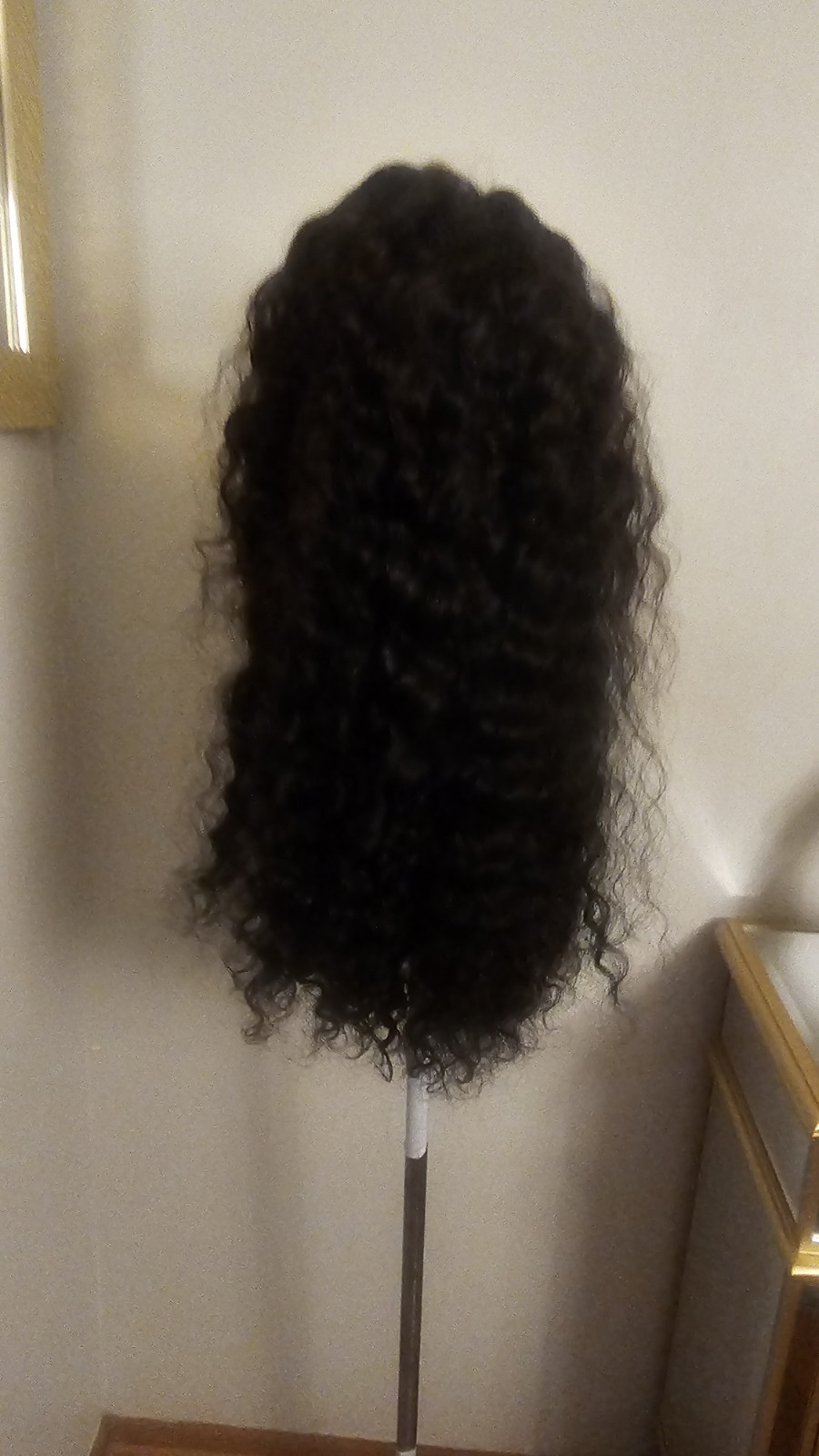 High Quality regular Top Black 26 to 28″ curly 100% Virgin Human Hair Lace Wig