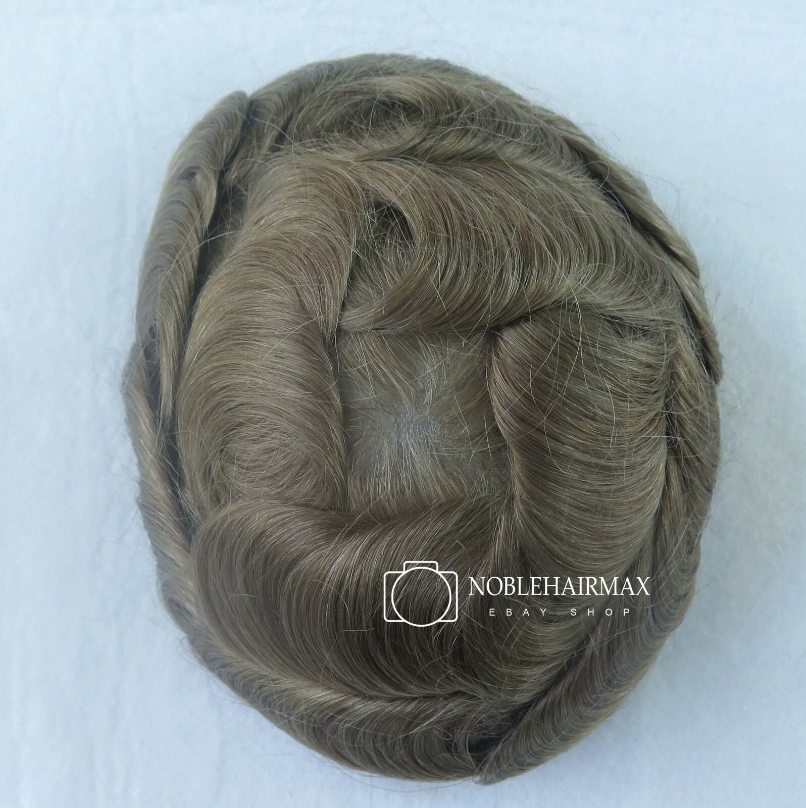 Super Natural Mens Hair Replacement Thin Skin V-Looped Blonde Hairpiece Wig #20
