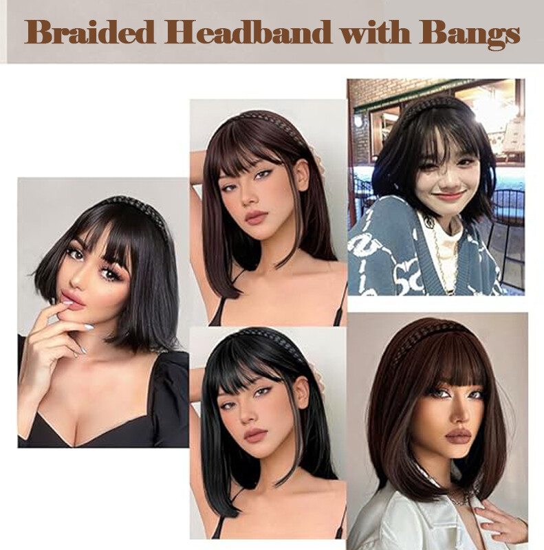Clip in on Thin Neat Bangs Hair Front Fringe Hairpiece Hair Extensions AS Human