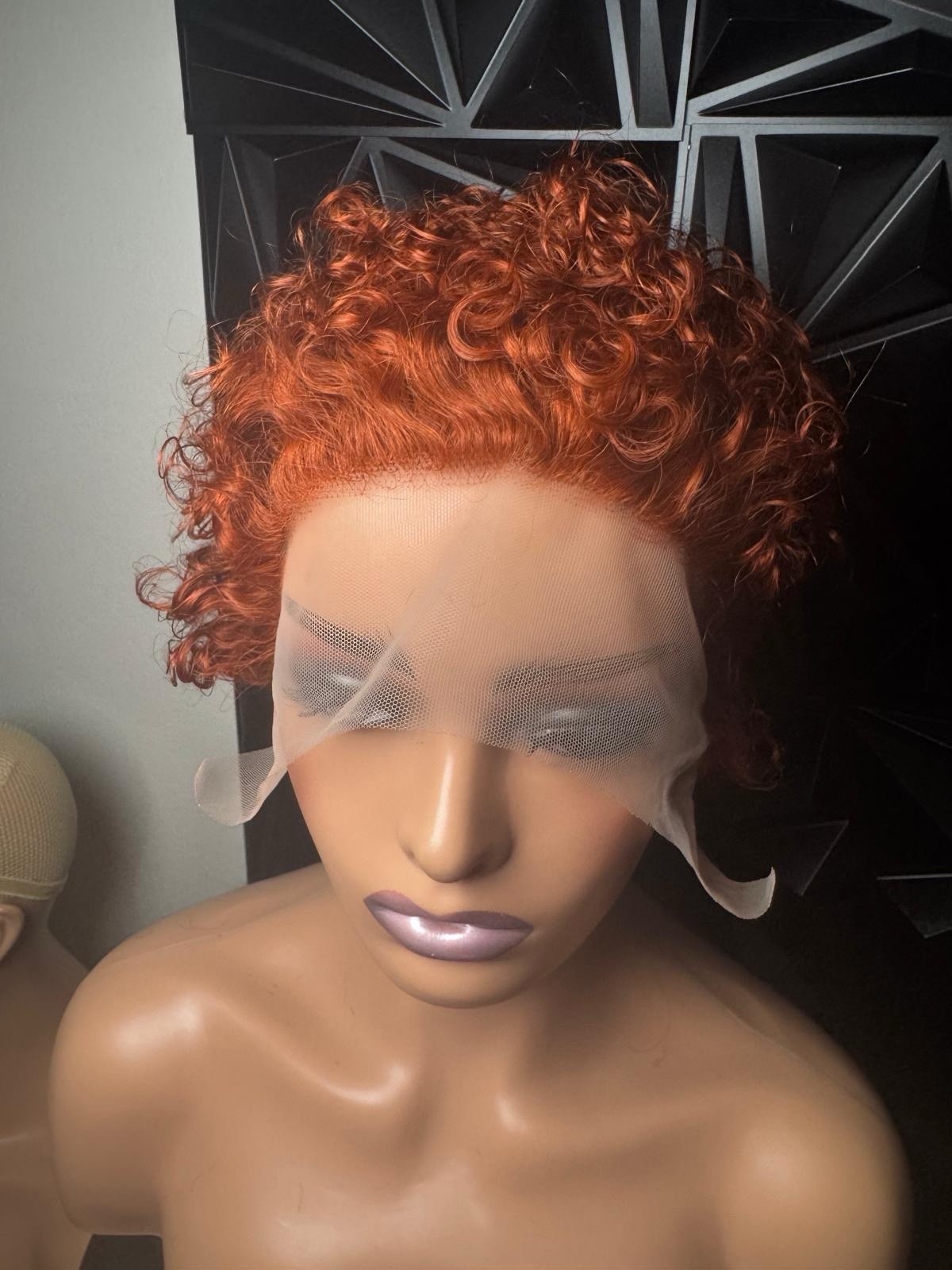 Curly Hair Wig Auburn Shade Curly Texture Fashion Theme Women Adult
