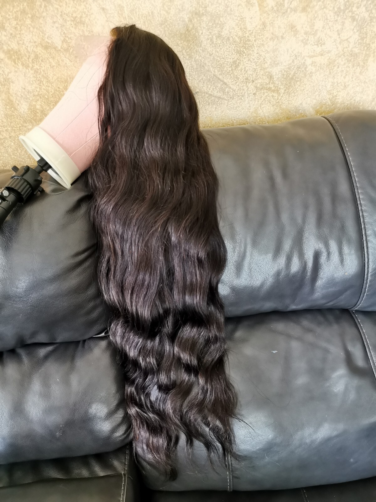 Ready To Go Bleached Knots High Quality Sexy 30” Human Hair Front Lace Wig 1B