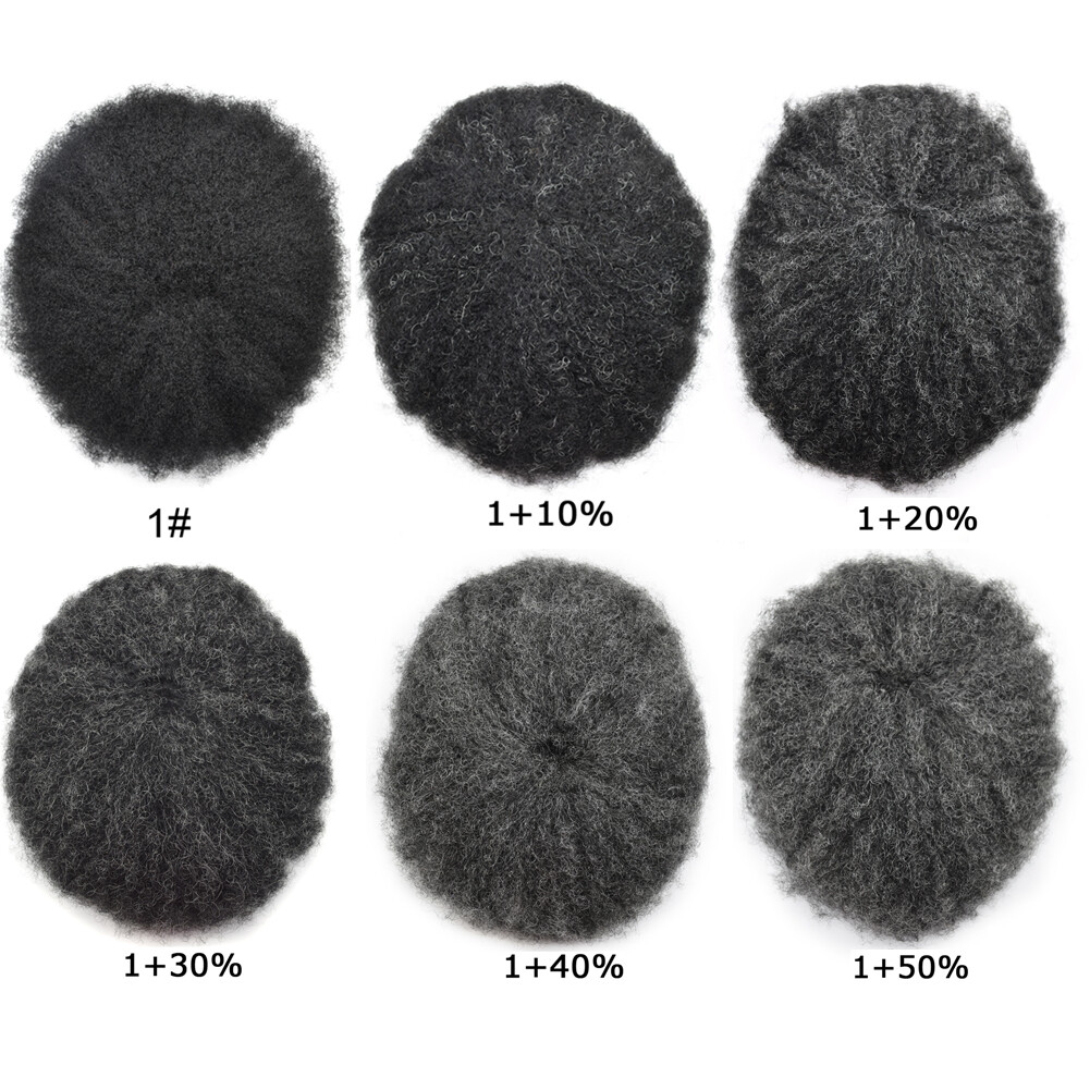 Afro Toupee For Black Men All Transparent Lace Curly 100%Human hair Weave system