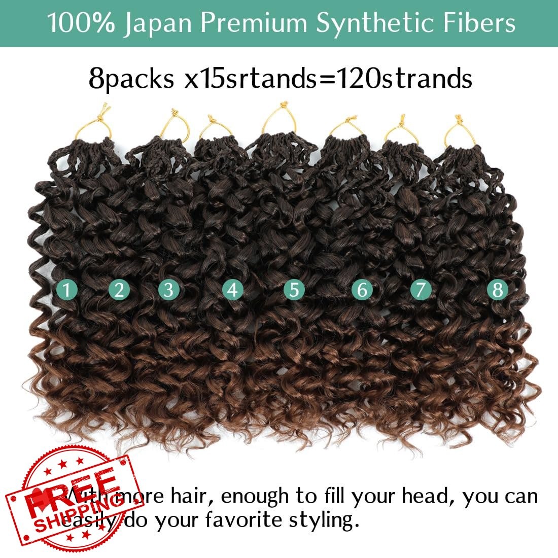 Agstgla 8pk 10 Inch Crochet Hair T30# Curly