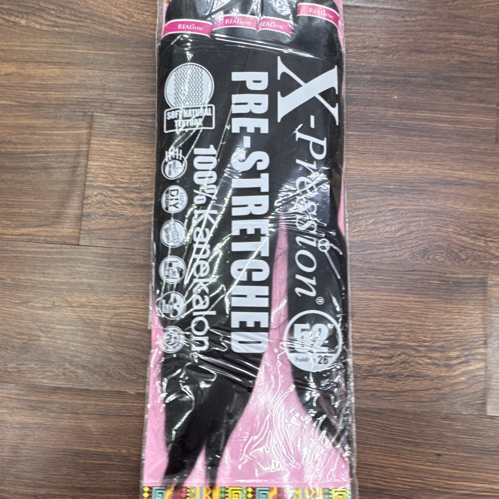 Beauty Elements X-Pression Pre-Stretched Kanekalon Hair Extension 52in Black 4X