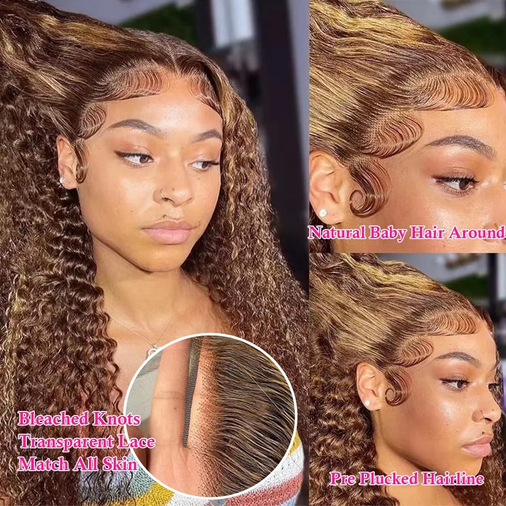 200% Density Brazilian Virgin Wigs 13×4 Water Wave Ombre 1B/30