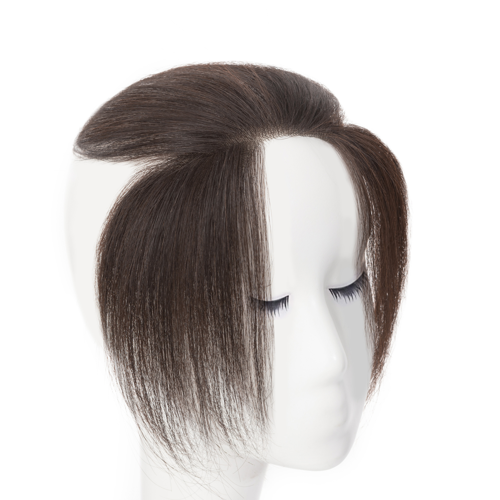 Unisex Toupee Thin Skin Hairpiece Human Hair System Replacement Forehead Topper
