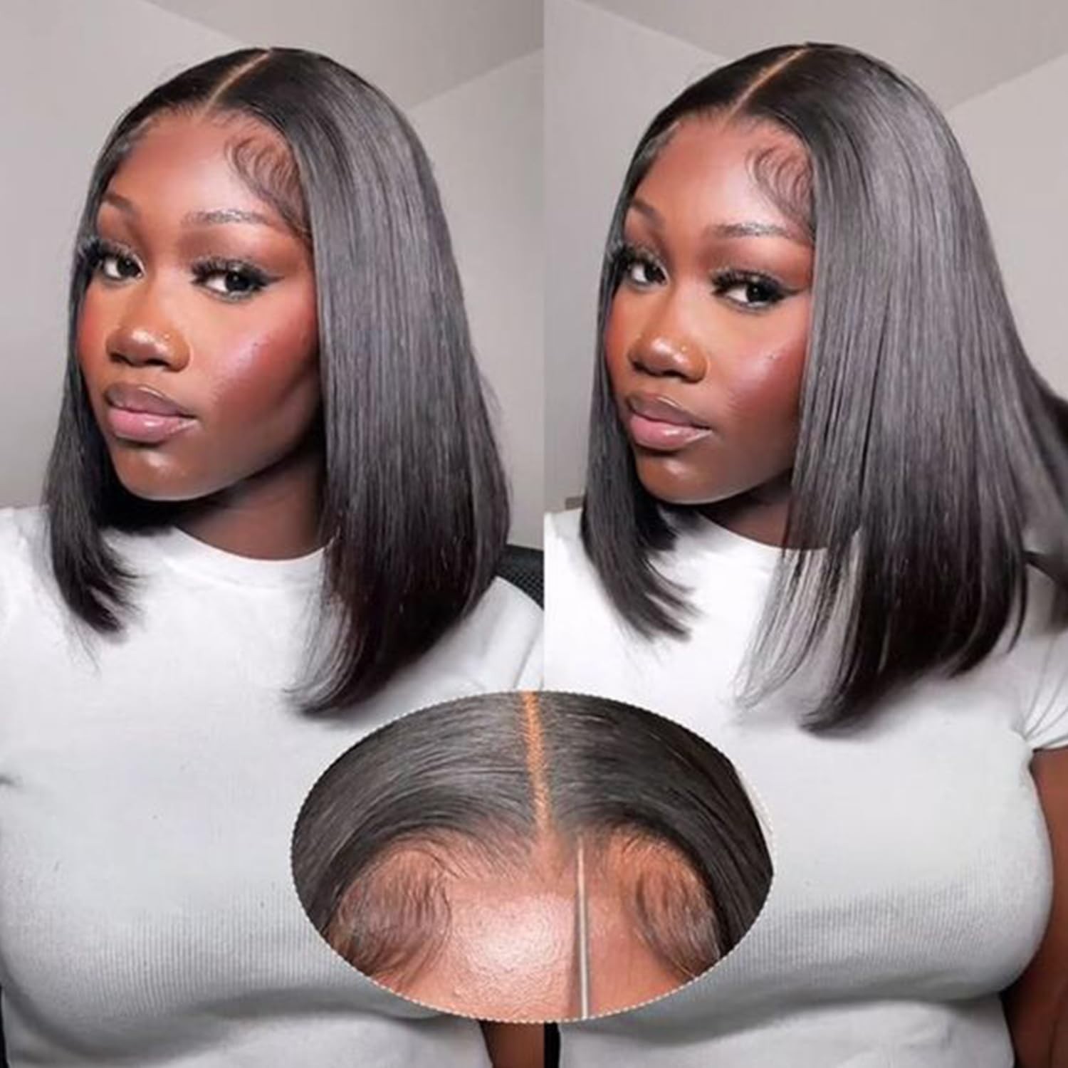Short Bob Wig Human Hair StraightWear to Go 4×4 Lace Closure Bob Wigs Human Hair