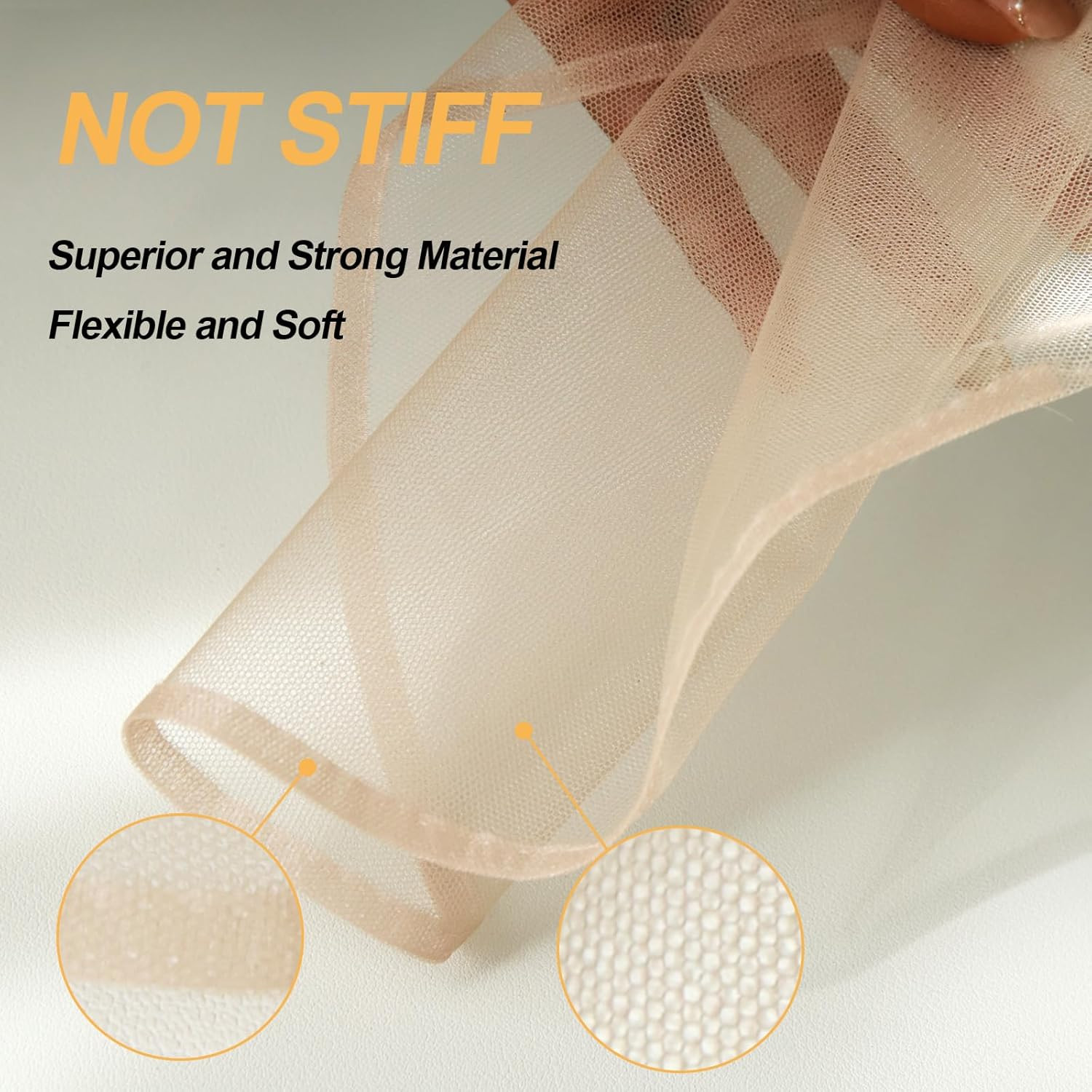 4×4 Transparent Lace for Wig Making, 5 Pieces Lace Net Base for Making Closure W