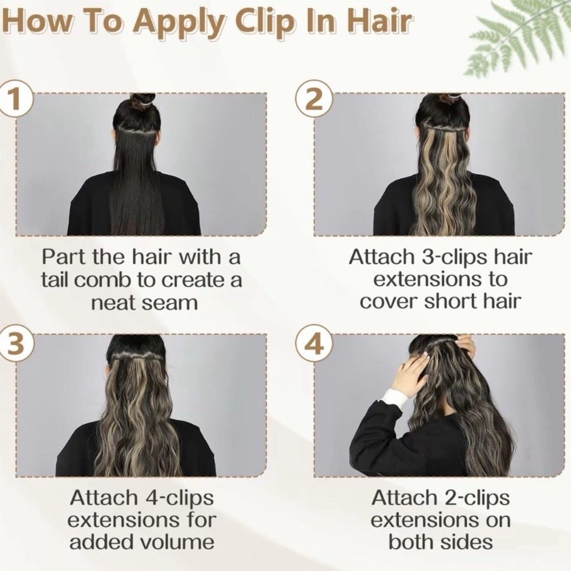 Vigorous Clip-In Synthetic Hair Extension Body Wave Black/Ash Blond 24in