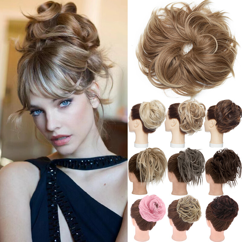 85g Large Curly Scrunchie Messy Bun Hair Piece Updo Ponytail Hair Extension US
