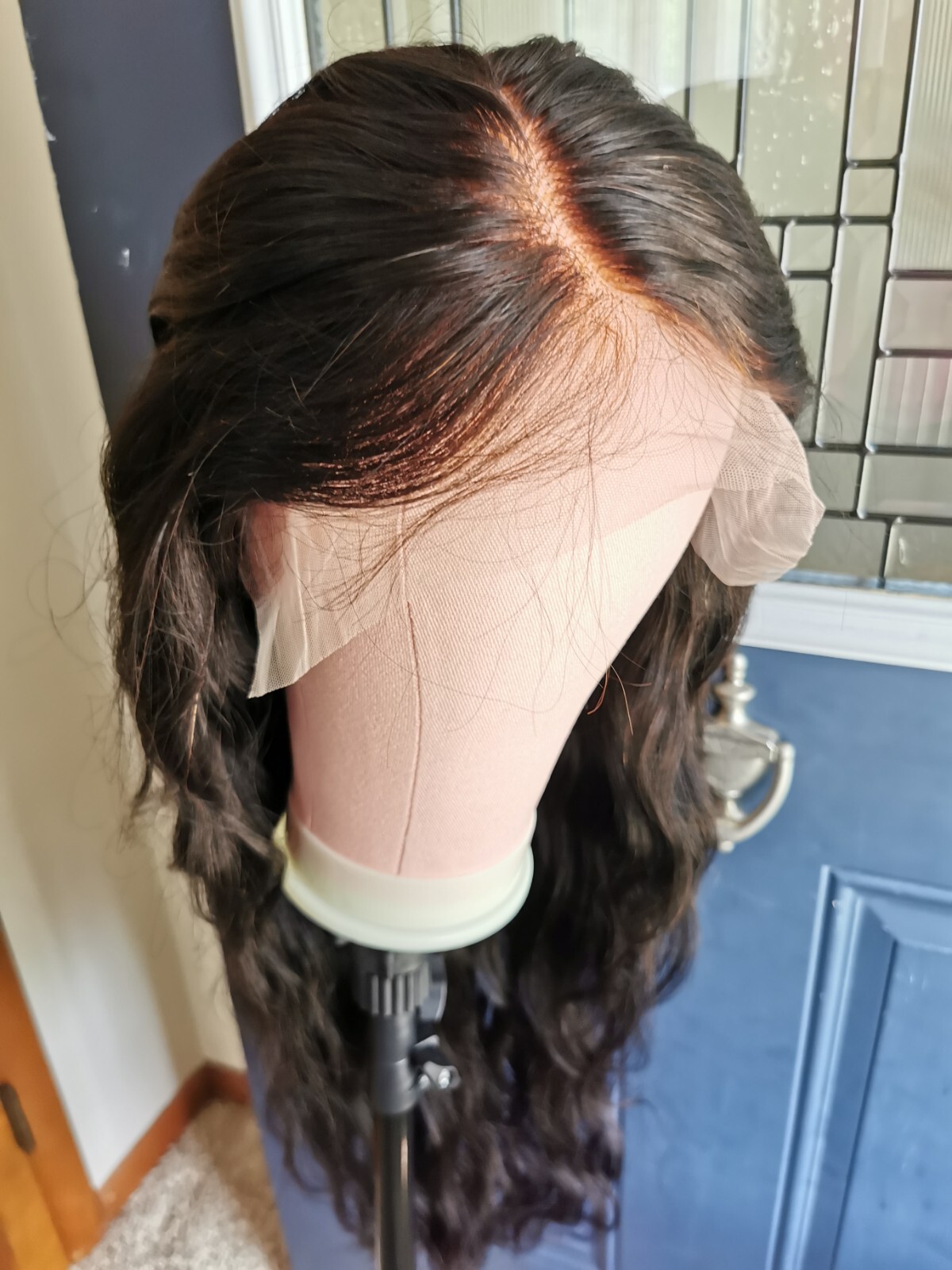 Ready To Go Bleached Knots High Quality Sexy 30” Human Hair Front Lace Wig 1B