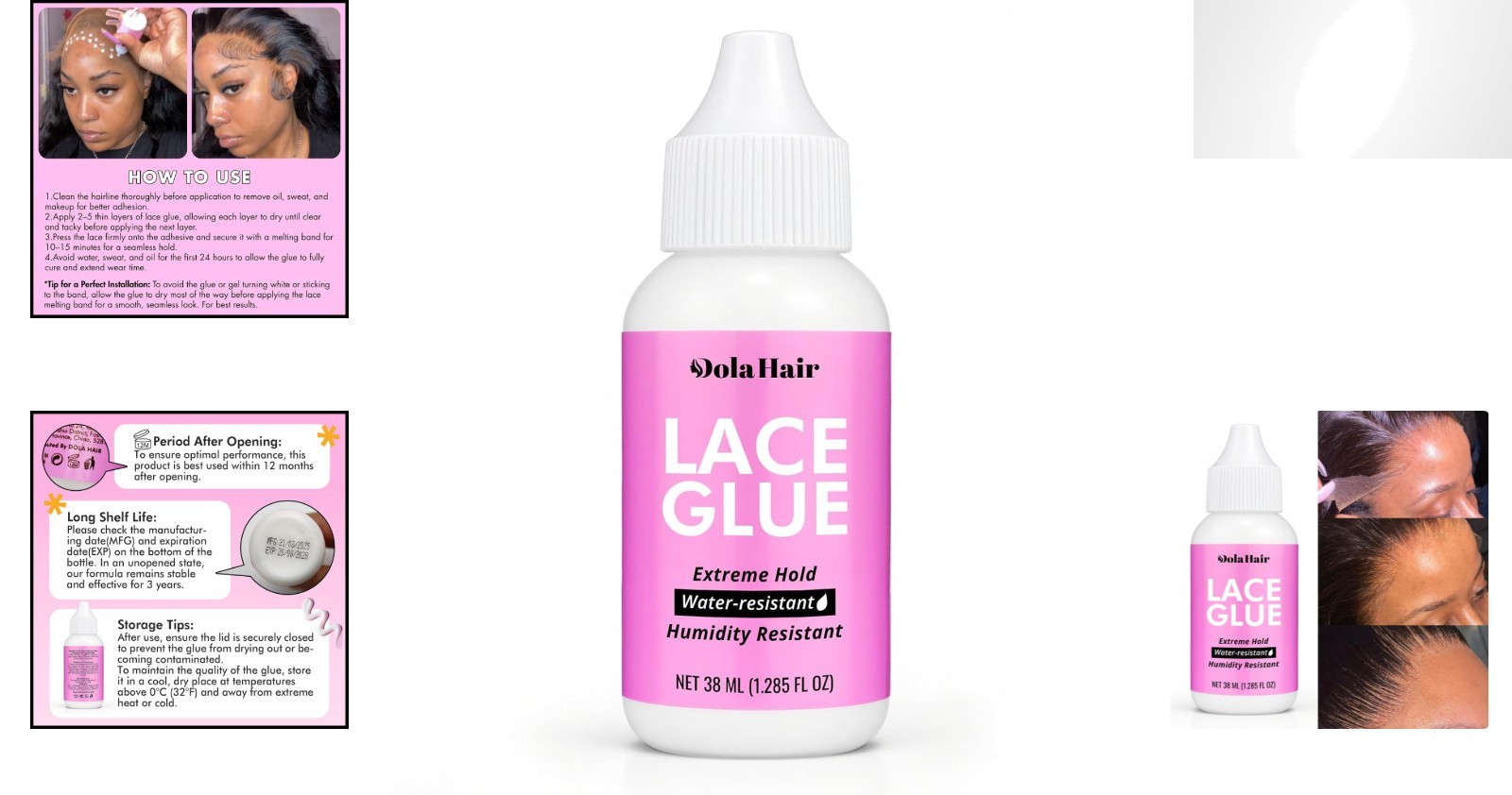 1.285 Oz Invisible Bonding Lace Glue for Wigs – Sensitive Skin Approved