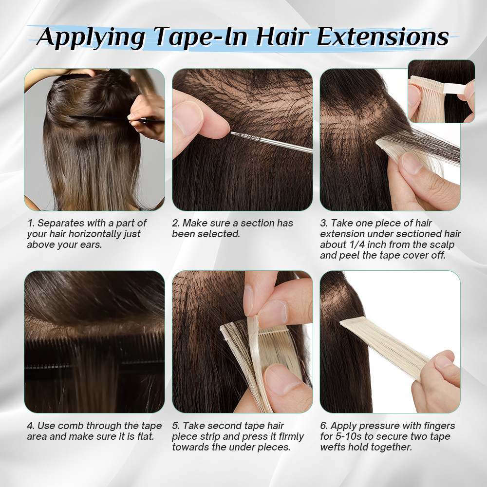 CLEARANCE 100% Remy Tape In Human Hair Extensions Thick 150G Skin Weft Highlight
