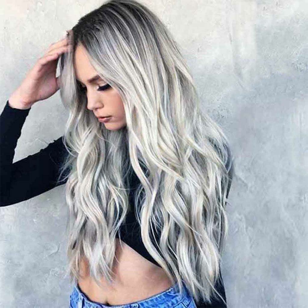 Fashion Long Curly Glueless Wigs Women Ombre Human Hair Front Charm Party Wig