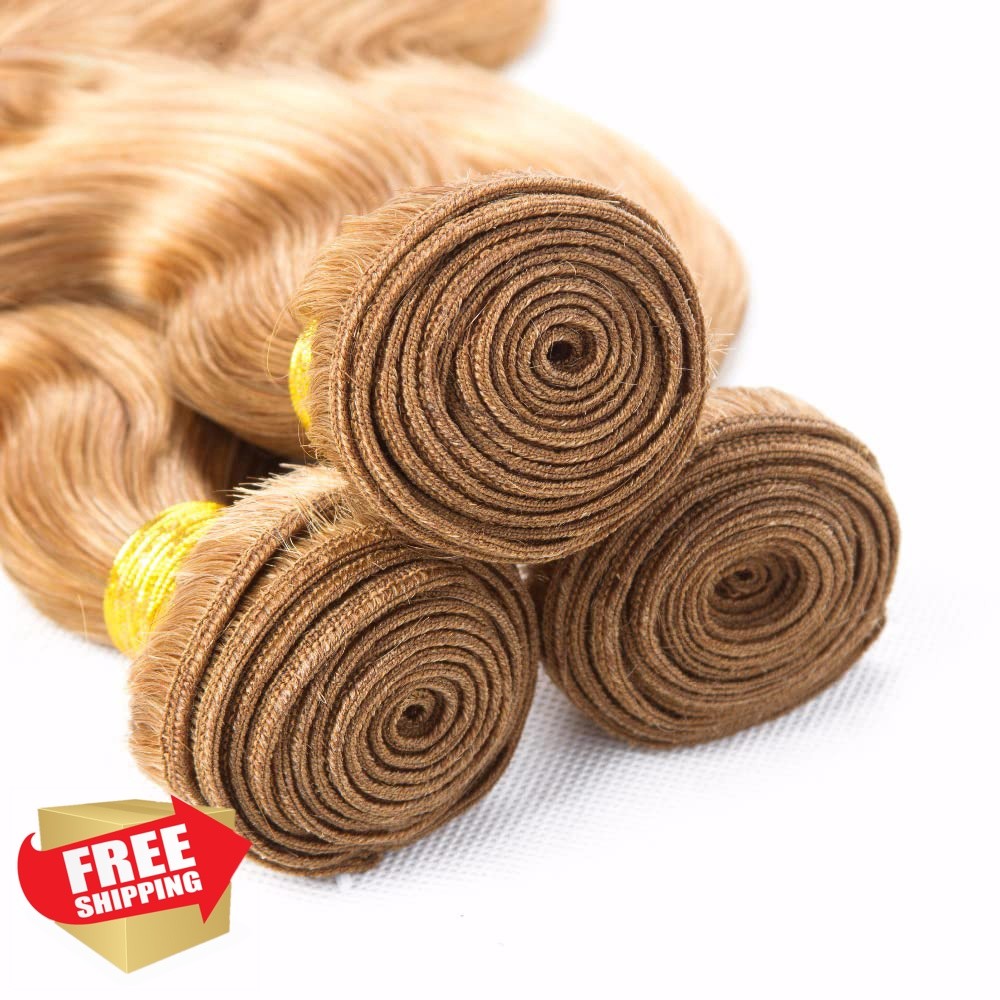 Shoaiye #27 Honey Blonde 14-18 Inch Body Wave Human Hair Bundles