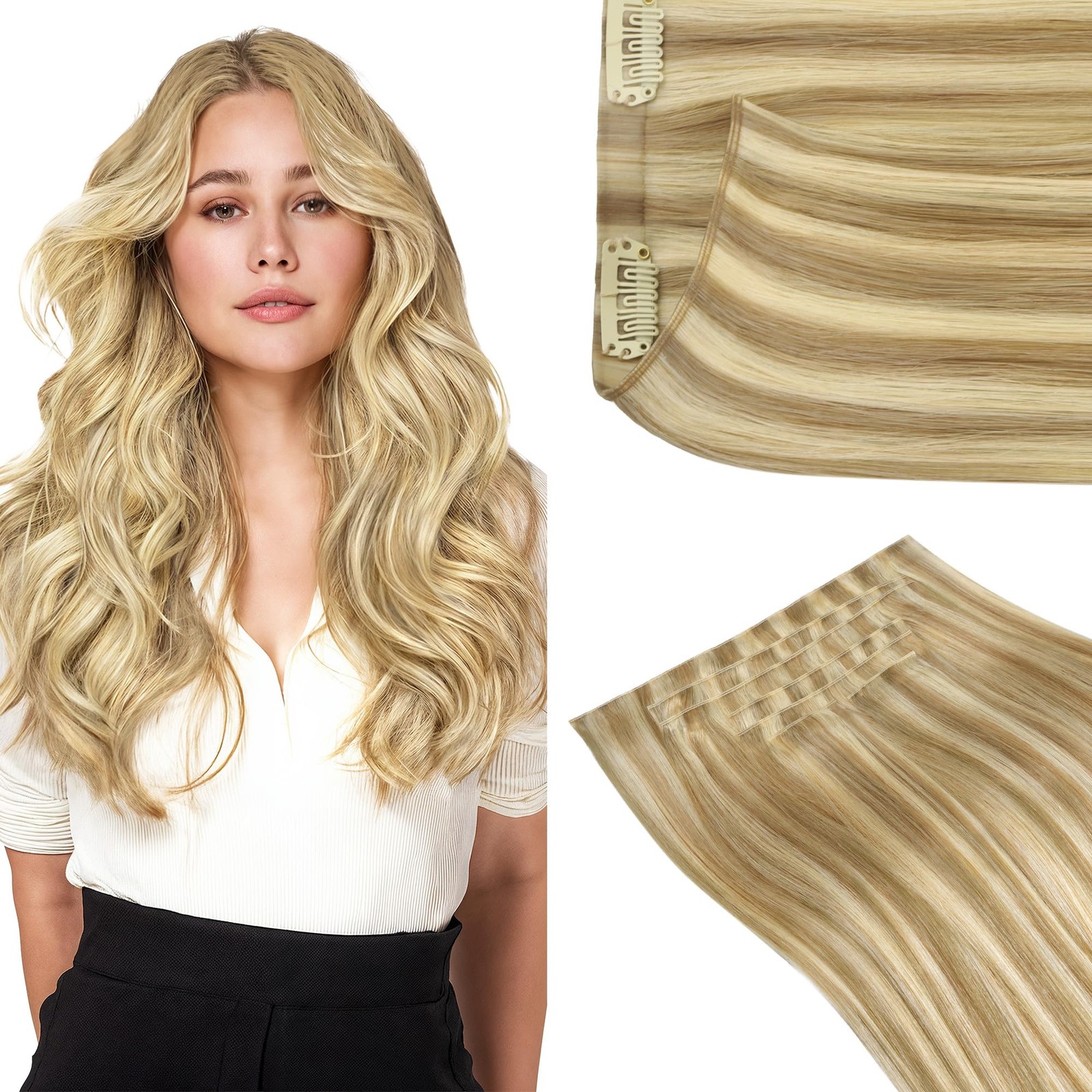 Goo Goo Genius Clip In Hair Extensions 16Inch 140G 7Pcs Seamless Pu Clip In
