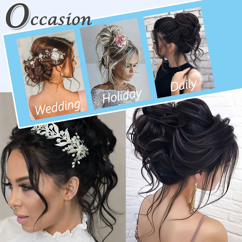 Real THICK Messy Curly Hair Bun Chignon Claw Clip Ponytail Scrunchie Extensions