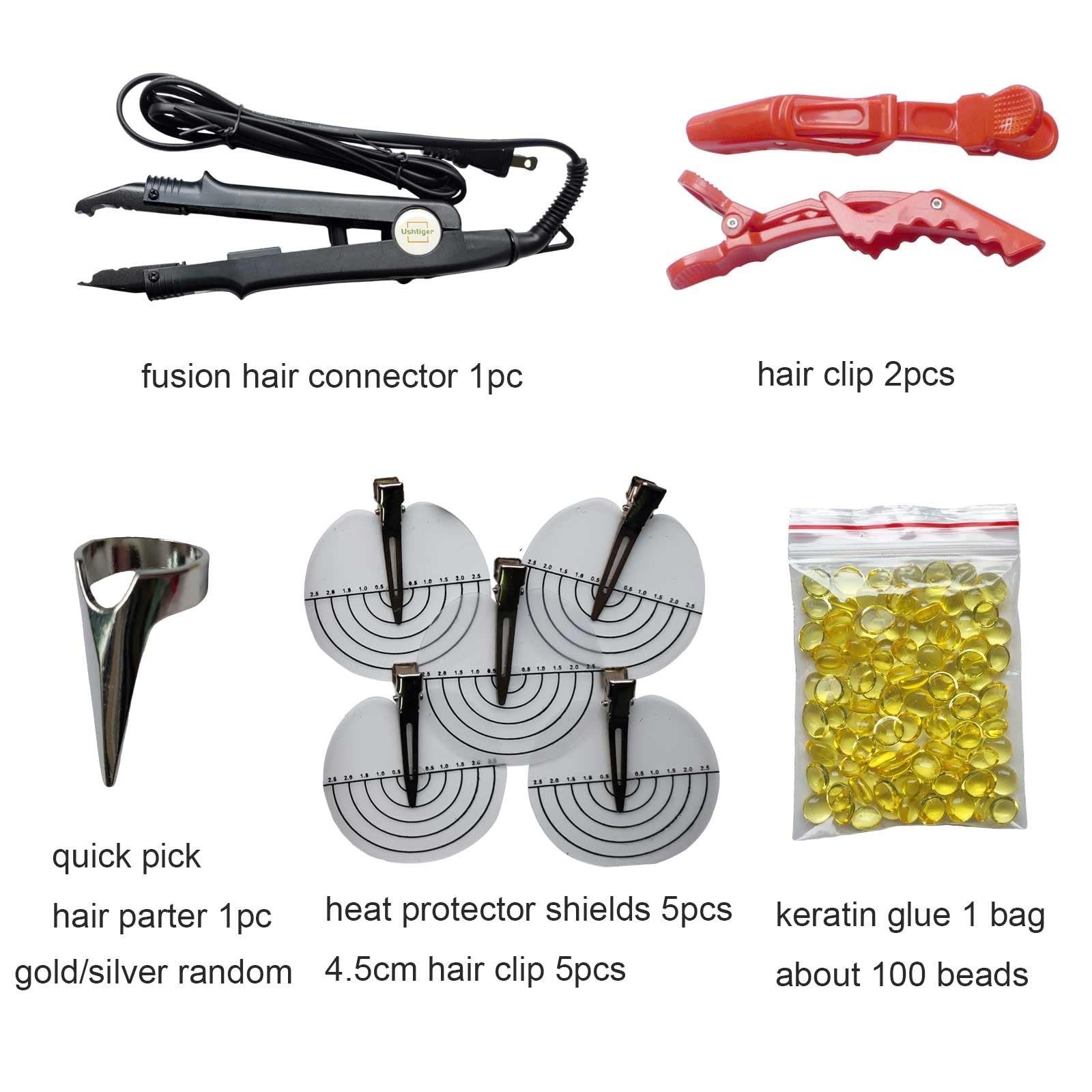 Ushtiger Professional Hair Extension Iron Heat-Up Fusion Connector Bonding Tool