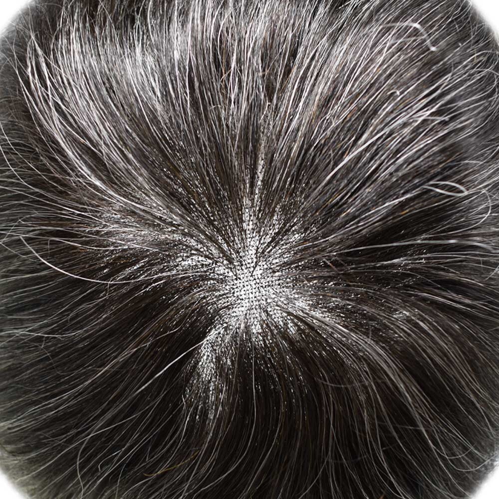 Mens Toupee Hairpiece French Lace Front Hair System Replacement Wig Unit for Men