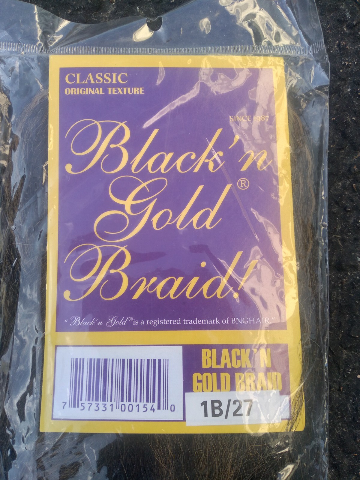 Black n Gold Braid 100% Kanekalon Hair 50 Inches NEW