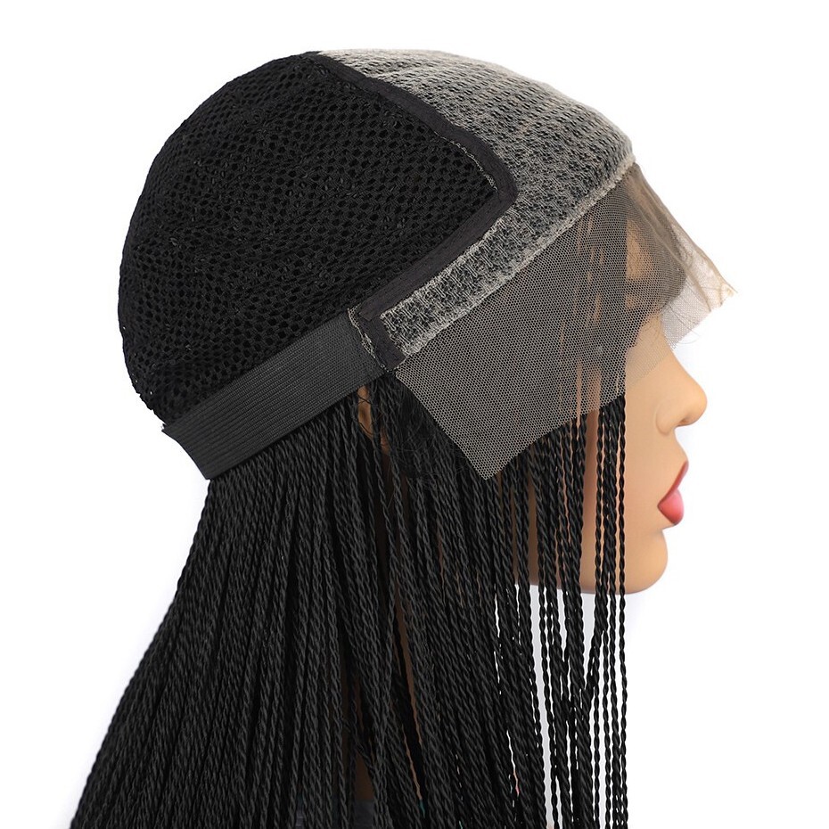 18″ Curly Wavy Twist Braids Wig for Women 4×4 Lace Front Braided Wigs Synthetic