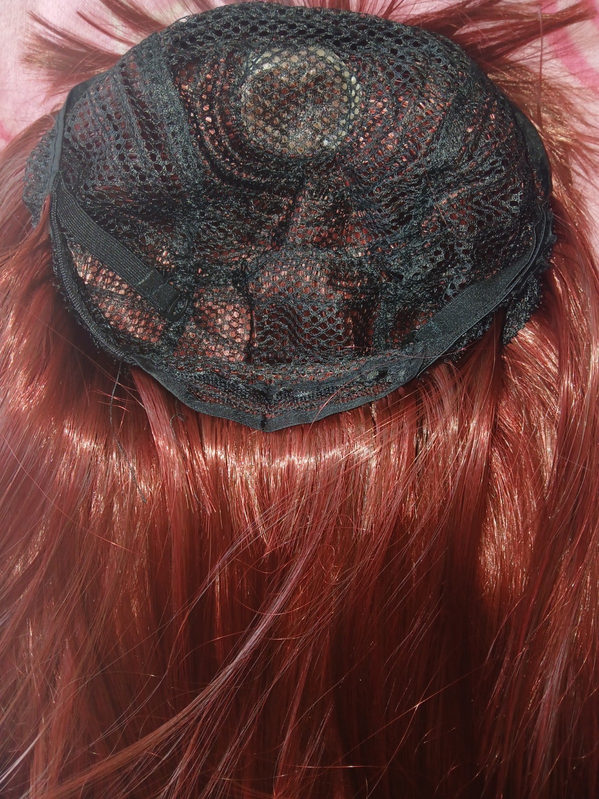 Human Hair Mix Blend Auburn/ Red Full Wig