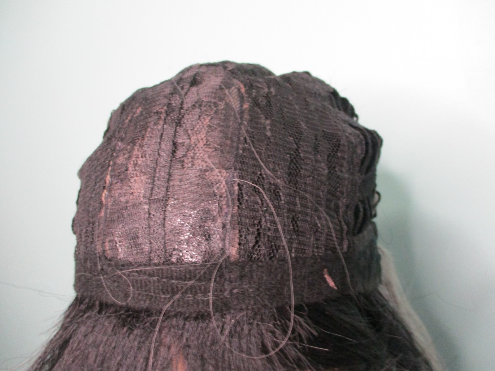 30″ violet gray and black ombre long wavy WIG – NEW – swept bangs