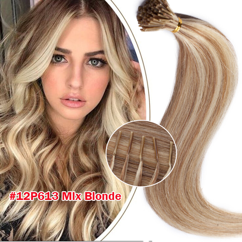 THICK 1g/s Keratin Stick I-Tip Fusion Remy Human Hair Extensions Double Drawn US