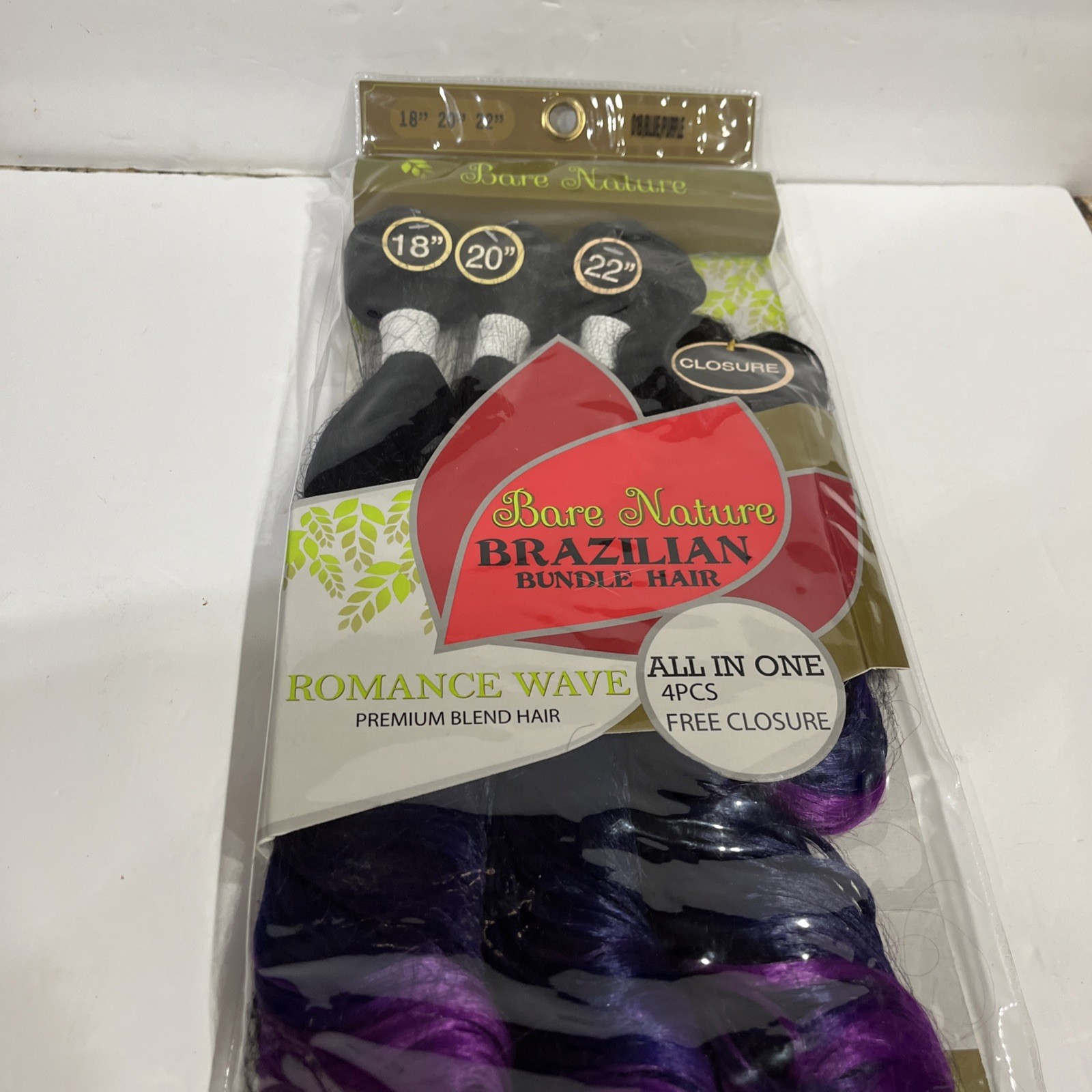 New York Queen Bare Nature Brazillian Bundle Hair Romance Wave Blue&Purple 4 PCS