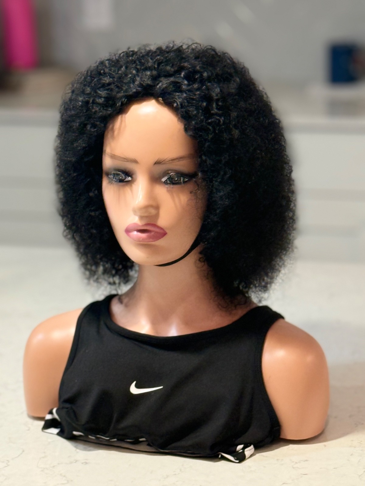 Human hair curly Afro wig